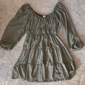 Blu Pepper Olive Tiered Casual Dress